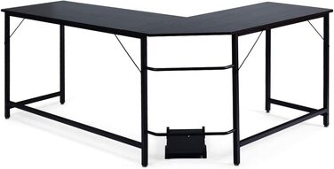 Кутовий комп'ютерний стіл COSTWAY L-подібний, дуб натуральний, 168x125x74 см, з підставкою для системного блоку, для домашнього офісу та геймінгу