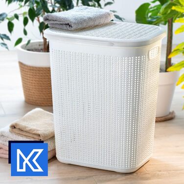 KADAX кошик для білизни 50 л з кришкою, пластиковий, для ванної, іграшок і одягу