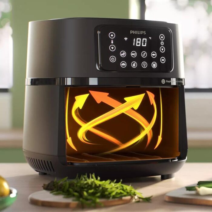 Аерофритюрниця Philips Connected Airfryer XXL HD9285/96 5000-серія, 7.2 л, на 6 осіб, 16 програм, чорна