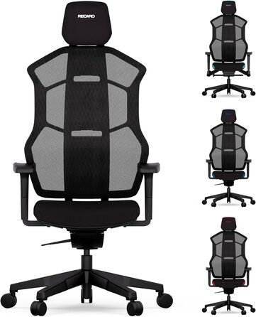 Ігрове крісло RECARO AER Essential, ергономічне, преміум-піна, офісне, регульоване, до 150 кг, чорне