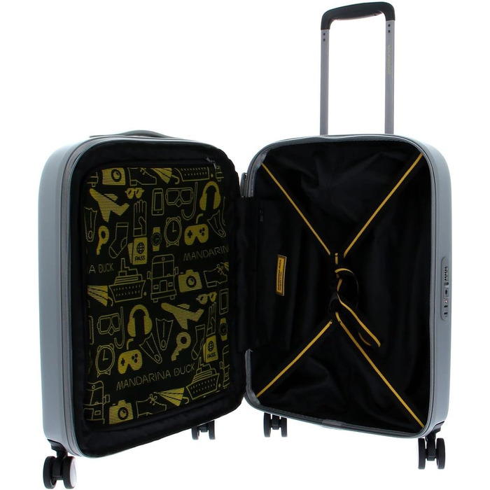Валіза Mandarina Duck Logoduck на колесах, 40x55x20/23 см, срібляста, пластик