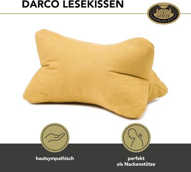 Подушка для читання Gözze Darco м'яка, гірчичний колір, 40x25 см - ідеально для дивана та читання
