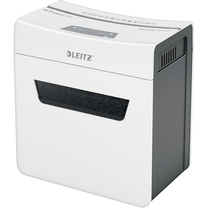Leitz IQ 10X Premium Protect: Шредер для документів, 18л, 3 листи, мікроріз, для офісу та дому, білий