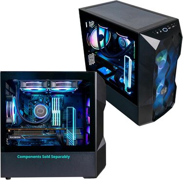 Корпус для ПК Cooler Master TD300 Mesh Mini-Tower для Micro-ATX та Mini-ITX, ігровий корпус з високим повітряним потоком, 2 ARGB вентилятори 120 мм, бічна панель із загартованого скла, знімна кришка, ARGB/PWM-хаб