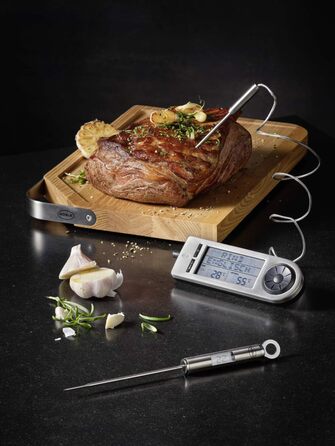 Термометр кулінарний RÖSLE Gourmet з цифровим дисплеєм, °C/°F, -40°C до +200°C, нержавіюча сталь 18/10, 21.5 см, сріблястий