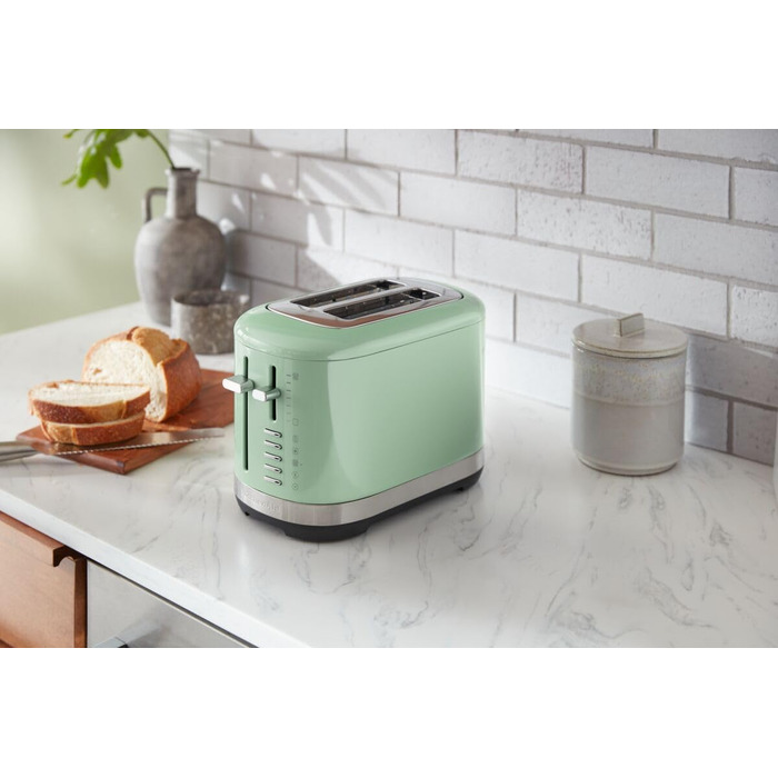 Тостер KitchenAid для 2 скибок, ретро дизайн, нержавіюча сталь (Колір: Фісташка) - 7 функцій