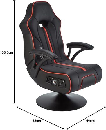 Ігрове крісло X Rocker Torque 2.1 з Bluetooth, вібрацією та аудіосистемою, червоне, педестальне крісло для геймерів та розваг