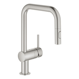 Змішувач кухонний GROHE Minta з висувним душем, 2 режими, 360° поворотний, економія води, для мийки - 32321002