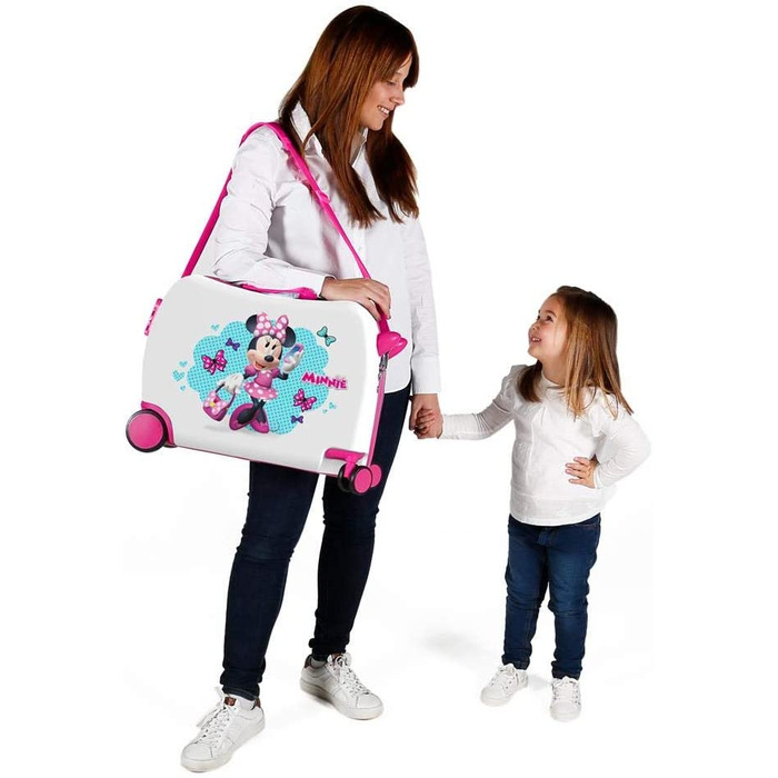 Дитяча валіза Disney Minnie Mouse 34л, ABS, комбінований замок, 4 колеса, багатобарвна, ручна поклажа