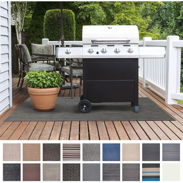 Захисний килимок для гриля Floordirekt Grillmatte (180x180 см, Генуя) під газовий та вугільний гриль для саду та тераси