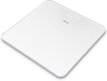 Beurer GS 225 біла цифрова скляна вага для людей з Magic-Display і точково-матричним дисплеєм
