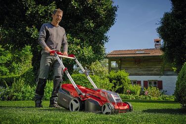 Акумуляторна газонокосарка Einhell RASARRO 36/38, 36В, 38 см, безщіткова, мульчування, 45 л, 2×4.0А·год, Twincharger, Power X-Change, для газонів до 450 м²