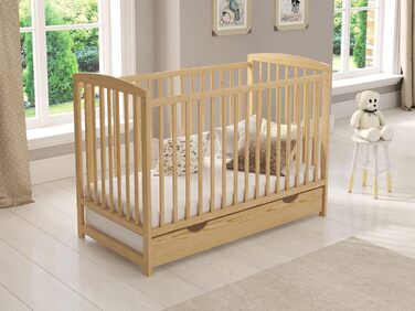 Дитяче ліжечко Love For Sleep Jacob 120x60 см з матрацом Aloe Vera, дерев'яне, букове, для новонароджених, що трансформується, бортики, дитяче ліжко