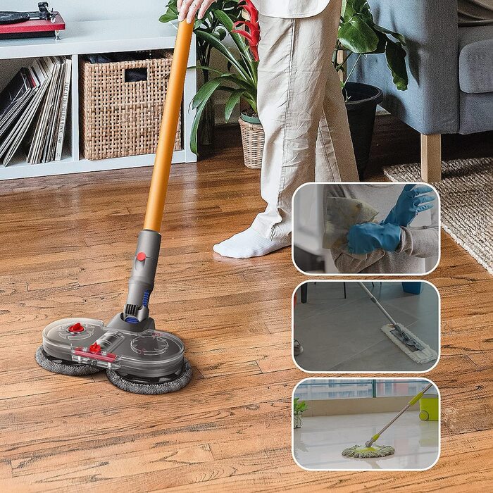 Електрична насадка для вологого прибирання Jajadeal для пилососа Dyson V12 Detect Slim, комплект з 12 мопами та знімним резервуаром для води