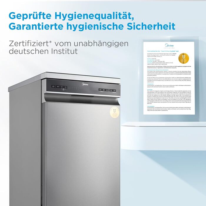 Посудомийна машина Midea SF 3.45N PRO: 9 комплектів, Wi-Fi, Inox, 45 см