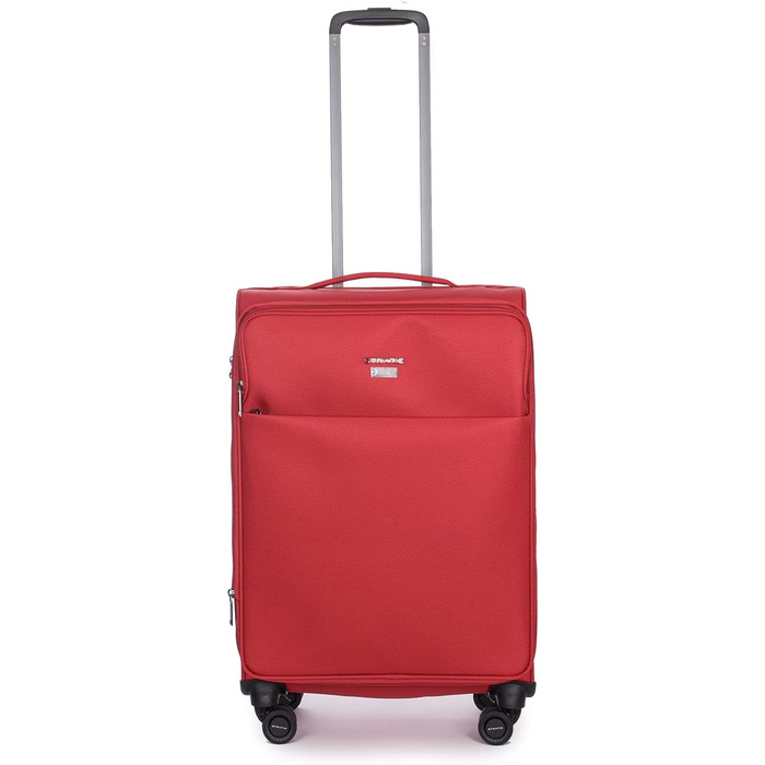 Стильна валіза Stratic Light+ м'яка, ручна поклажа, 4 колеса, розширювана, TSA замок, червона