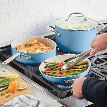 Набір посуду KitchenAid Harteloxierte Keramik синій оксамит 9 предметів з антипригарним керамічним покриттям