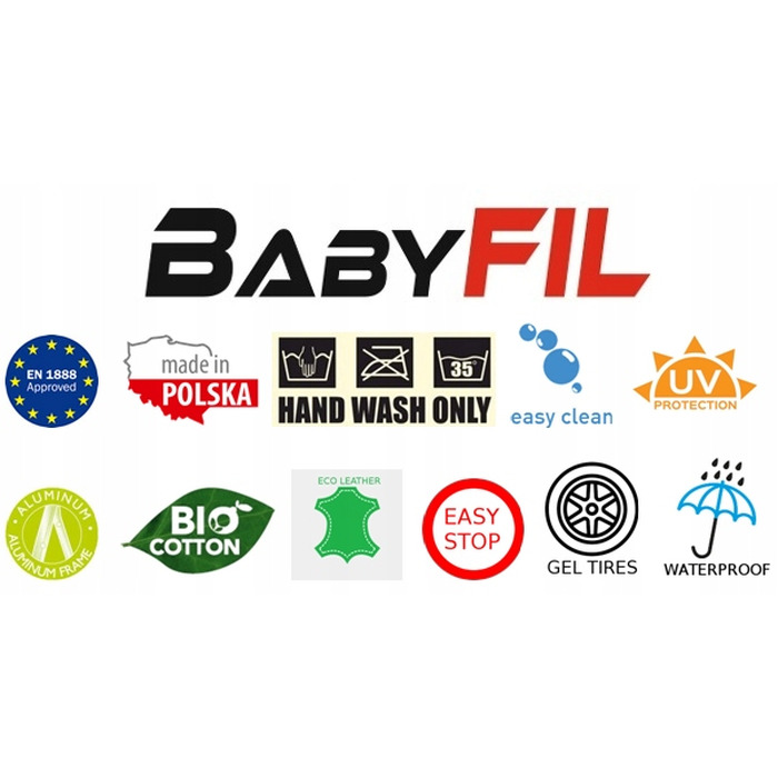 Дитячий візок 2в1 Krasnal BabyFIL, екошкіра + льон