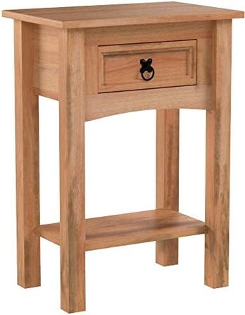 Консольний стіл Vida Designs Corona, масив сосни, 1 шухляда, коричневий, 53x35x73 см