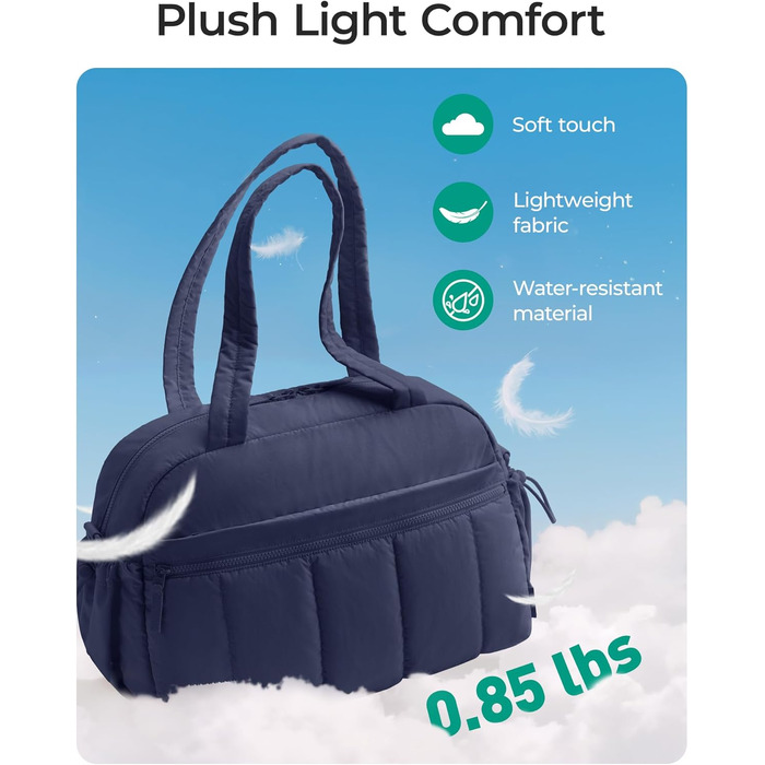 Спортивна сумка-вікенд BAGMART Puffer на 24л для жінок та мам, містка сумка для подорожей та речей дитини (Темно-синя, S)