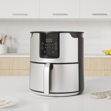 Аерофритюрниця Emerio XXL 13л Airfryer AF-121914: розумна мультипіч з ротисаром, кошиком та функцією сушіння, 1800 Вт, чорна