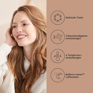 Фен для волосся Panasonic EH-NA63 Nanoe з дифузором та вузьким соплом, 2000 Вт, Рожеве золото