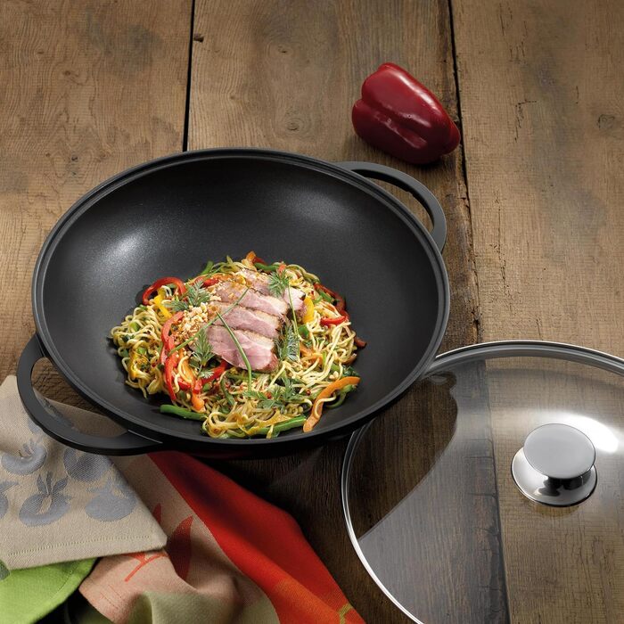 Wok Kela 15157 з жаростійкою кришкою, 4 л, алюмінієвий литий, для індукції, 32 см, Kerros