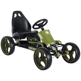 Дитячий карт Tretauto, каталка з ручним гальмом, модель Kettcar з регульованим сидінням, підходить для дітей від 3 років, колір зелений, розміри: 105 x 54 x 61 см