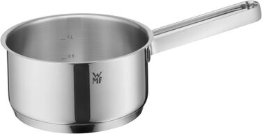 Набір каструль WMF Belmonte 5 шт. з кришками, індукційні, нержавіюча сталь, поліровані, без покриття, для всіх плит, сріблясті, без внутрішньої шкали, краплезахист
