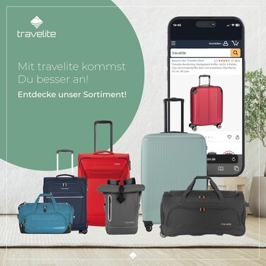 Валіза Travelite City L, 77 см, об'єм 113-124 л, великий дорожній кофер-тролей, червоний