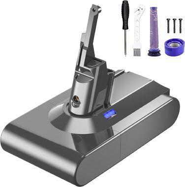 Акумулятор для пилососа Dyson V6 Powtree (2 фільтри, захисна кришка, гвинти) 6.0Ah Сірий