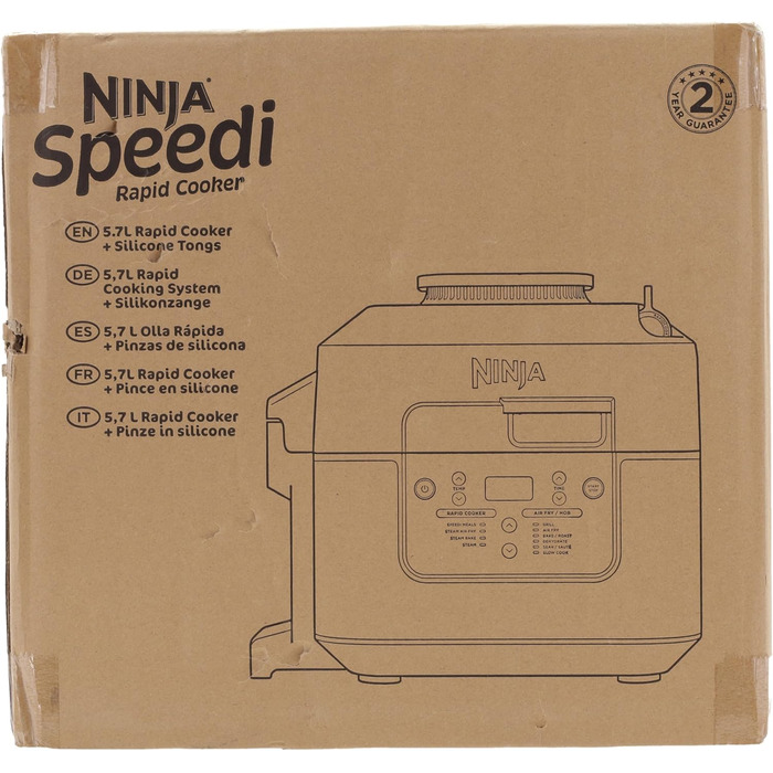 Мультиварка Ninja Speedi 5,7 л, 10-в-1, аерофритюрниця, повільне приготування, гриль, випічка, чорна та мідна ON400EUCP