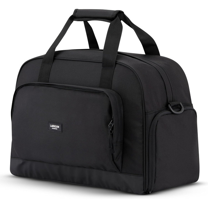 Larkson Weekender Finja Large чорна стильна дорожня сумка з відділенням для взуття, ручна поклажа, водостійка, з переробленого PET, для жінок і чоловіків