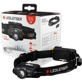 Налобний ліхтар Ledlenser H5 Core, 350 люмен, IP67, фокусування, на батарейках AA, дальність 160 м