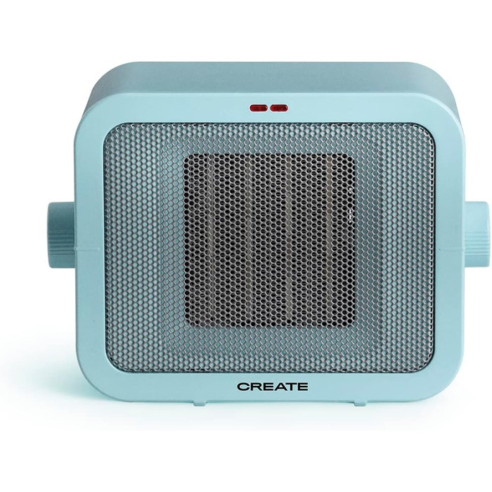 Керамічний обігрівач CREATE/WARM BOX, синій, 1500 Вт, портативний, регульований термостат, 2 режими потужності, PTC-нагрів, захист від перегріву