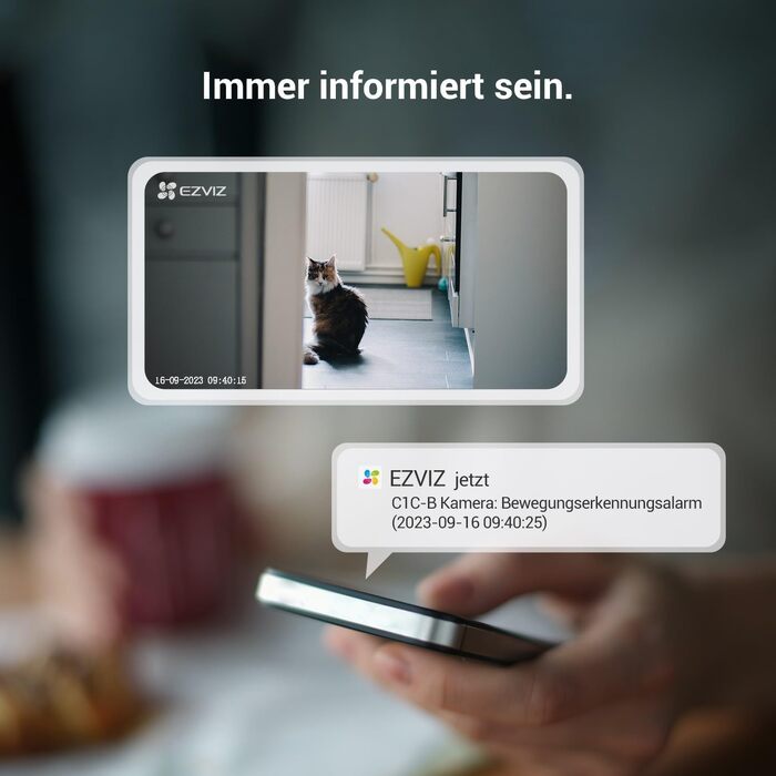 EZVIZ C1C 2 шт. IP камера Wi-Fi 1080P з двостороннім аудіо, нічним баченням до 12м та датчиком руху