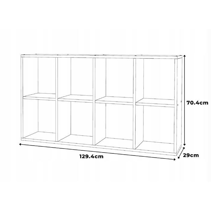 Стелаж Stiv-Meble, 129,4 см x 70,4 см x 29 см, білий