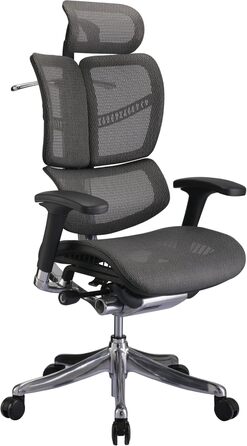 Офісне крісло CLP Norfolk Ergonomic - ергономічне крісло для офісу з підголівником, сірого кольору