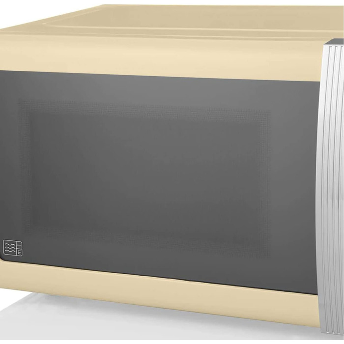 Мікрохвильова піч Swan Retro SM22030CNEU 20 л, 800 Вт, 5 режимів, розморожування, таймер 60 хв, вінтажний дизайн, кремова, дзеркальні дверцята