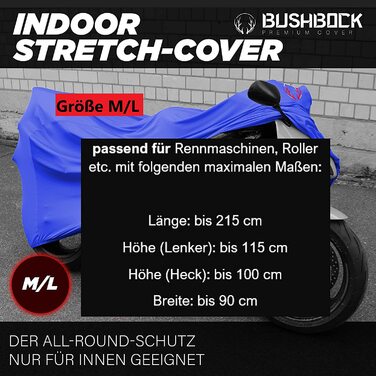 Преміальний чохол для мотоцикла в приміщенні BUSHBOCK® — еластичний пилозахисний чохол з дихаючого оксамитового стрейч-тканини