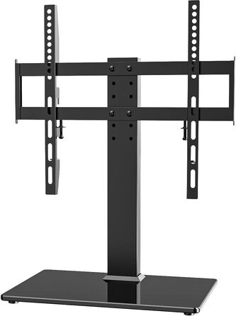 Універсальна підставка для телевізора 27-55" LCD/LED, 9 рівнів регулювання висоти, загартоване скло, кабель-менеджмент, VESA 400x400, HT08B-001