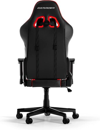 Ігрове крісло DXRacer PRINCE L, чорний та червоний, оригінальна модель, PVC шкіра