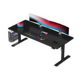 Регульований по висоті письмовий стіл Devoko з USB-портами, 180x80 см, чорний