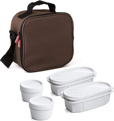 Термосумка Tatay 3 л з 4 контейнерами, BPA-free, коричнева, 22,5x10x22 см