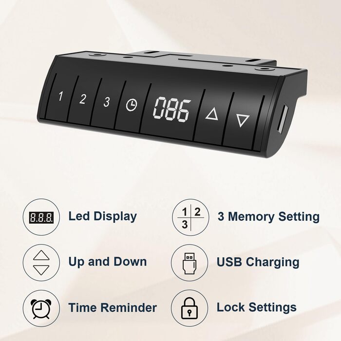 Електричний підйомний стіл Homall (140x70 см) з USB-портом, регулюванням висоти, пам'яттю на 3 режими та таймером нагадування, бежевий
