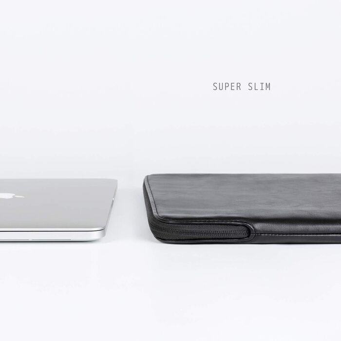 Захисний чохол-папка Comfyable Slim з екошкіри для MacBook Air та MacBook Pro 13/13.3/14 дюймів (M1, M2, M3, M4, M5, 2021-2026), чорний