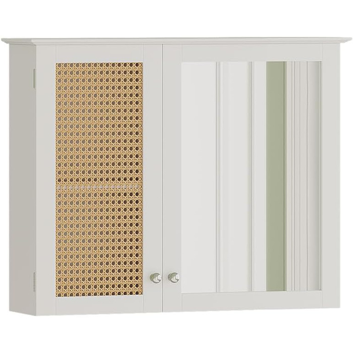 Дзеркальна шафа для ванної Vicco Rosario, біла, 68x49 см, 2 двері