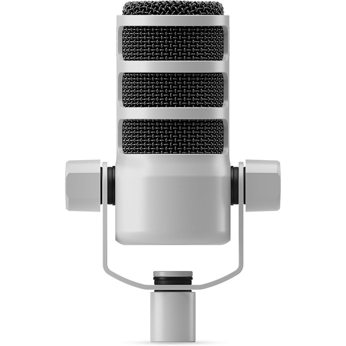 Динамічний мікрофон RØDE PodMic білого кольору для подкастингу, стрімінгу, ігор та запису голосу, мовна якість, з інтегрованим кріпленням