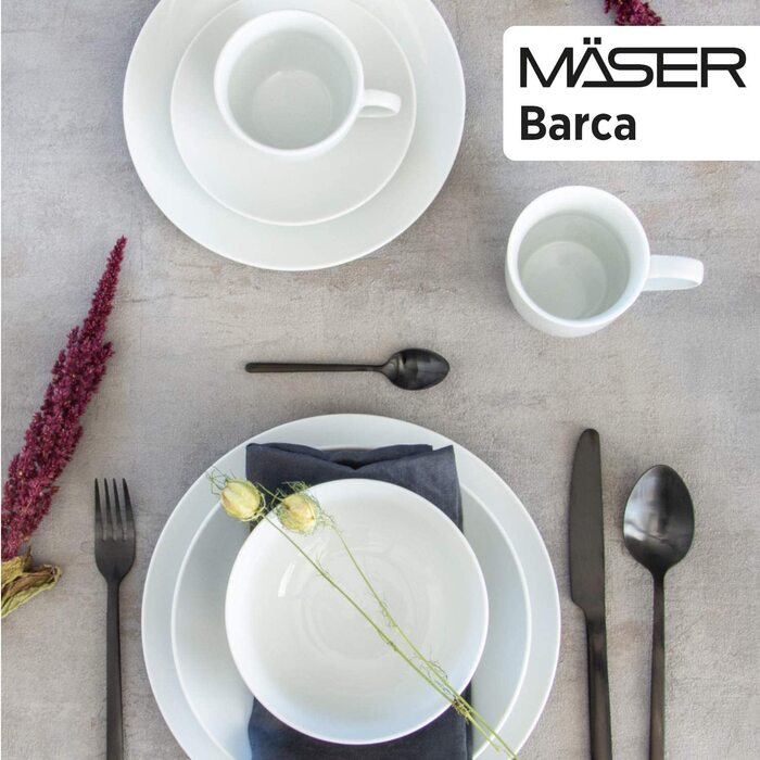 Набір кавових чашок MÄSER Barca (16 шт.) з білого порцеляну, для 6 осіб