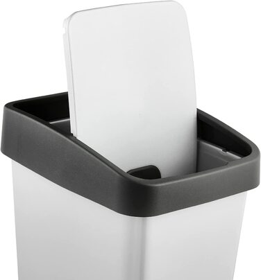 Преміум сміттєвий бак keeeper з фліп-кришкою, Soft Touch, 45 л, сріблястий